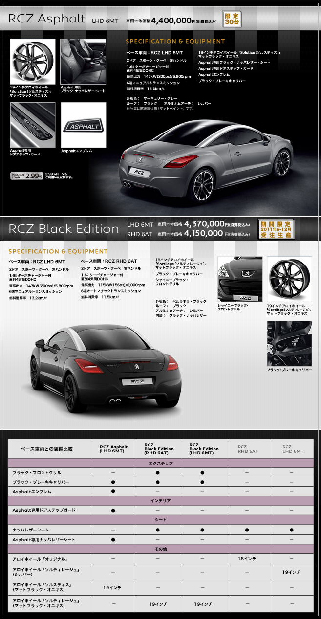 RCZ Asphalt & Black Edition_セクション2
